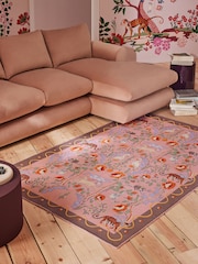 Cath Kidston Pink Flowers and Friends Woven Rug - Image 1 of 8