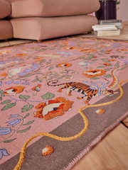 Cath Kidston Pink Flowers and Friends Woven Rug - Image 2 of 8