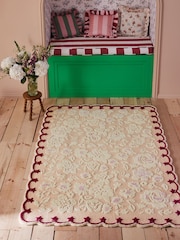 Cath Kidston Nude Tonal Ditsy Floral Wool Rug - Image 1 of 5