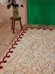 Cath Kidston Nude Tonal Ditsy Floral Wool Rug - Image 1 of 2