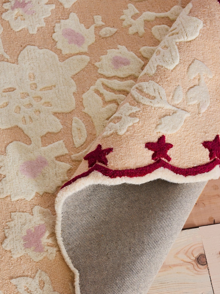 Cath Kidston Nude Tonal Ditsy Floral Wool Rug - Image 2 of 2