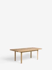 Light Natural Hayford Oak Effect Chevron Extending 6 to 8 Seater Dining Table - Image 9 of 10