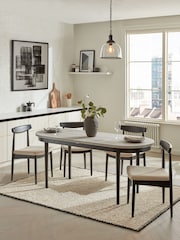 Grey Bronx Oak Effect Pill Shape Dining Table - Image 2 of 10