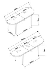 Grey Bronx Oak Effect Pill Shape Dining Table - Image 5 of 10