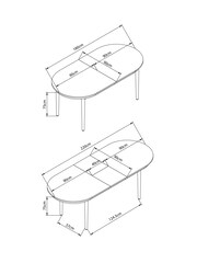Dark Bronx Oak Effect Pill Shape 6 to 10 Seater Extending Dining Table - Image 5 of 9