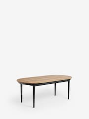 Dark Bronx Oak Effect Pill Shape 6 to 10 Seater Extending Dining Table - Image 6 of 9