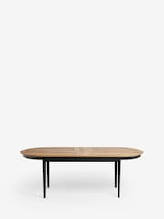 Dark Bronx Oak Effect Pill Shape 6 to 10 Seater Extending Dining Table - Image 8 of 9