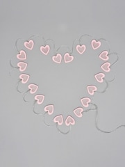 glow Pink Love Heart Wood String Lights - Image 2 of 5