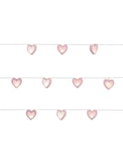 glow Pink Love Heart Wood String Lights - Image 5 of 5