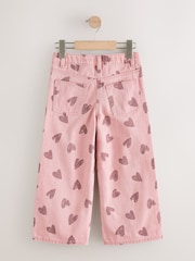 Pink Heart Print Wide Leg Jeans (3-16yrs) - Image 2 of 4