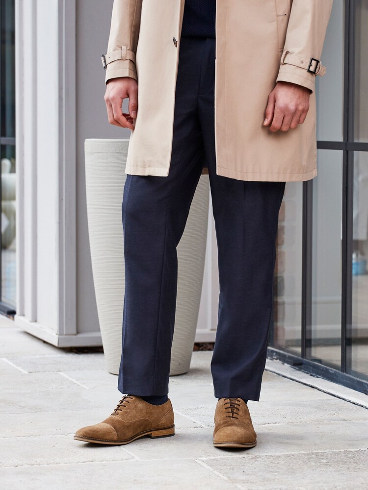 Stone Suede Contrast Sole Toecap Shoes - Image 1 of 6