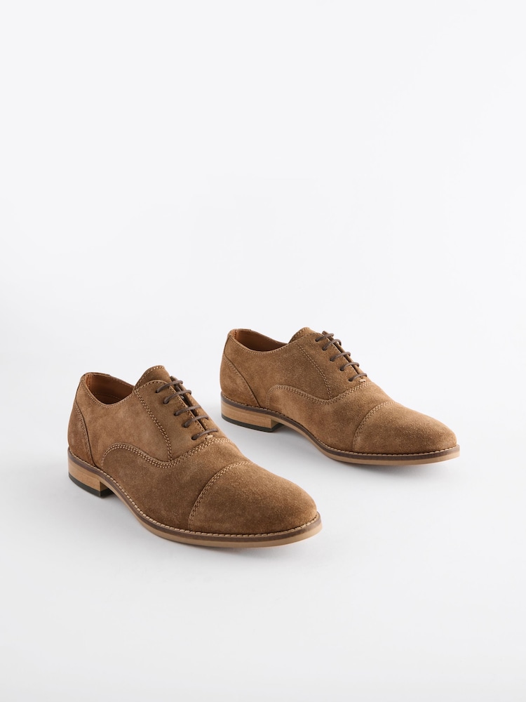 Stone Suede Contrast Sole Toecap Shoes - Image 2 of 6
