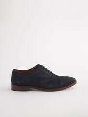 Navy Blue Suede Contrast Sole Toecap Shoes - Image 3 of 7
