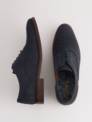 Navy Blue Suede Contrast Sole Toecap Shoes - Image 6 of 7
