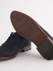 Navy Blue Suede Contrast Sole Toecap Shoes - Image 7 of 7