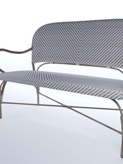 Laura Ashley Natural Riviera French Bistro Hand Woven Garden Dining Bench - Image 3 of 3