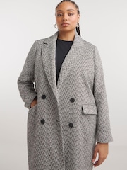 Simply Be Grey Salt and Pepper Slim Column Coat - Image 3 of 4