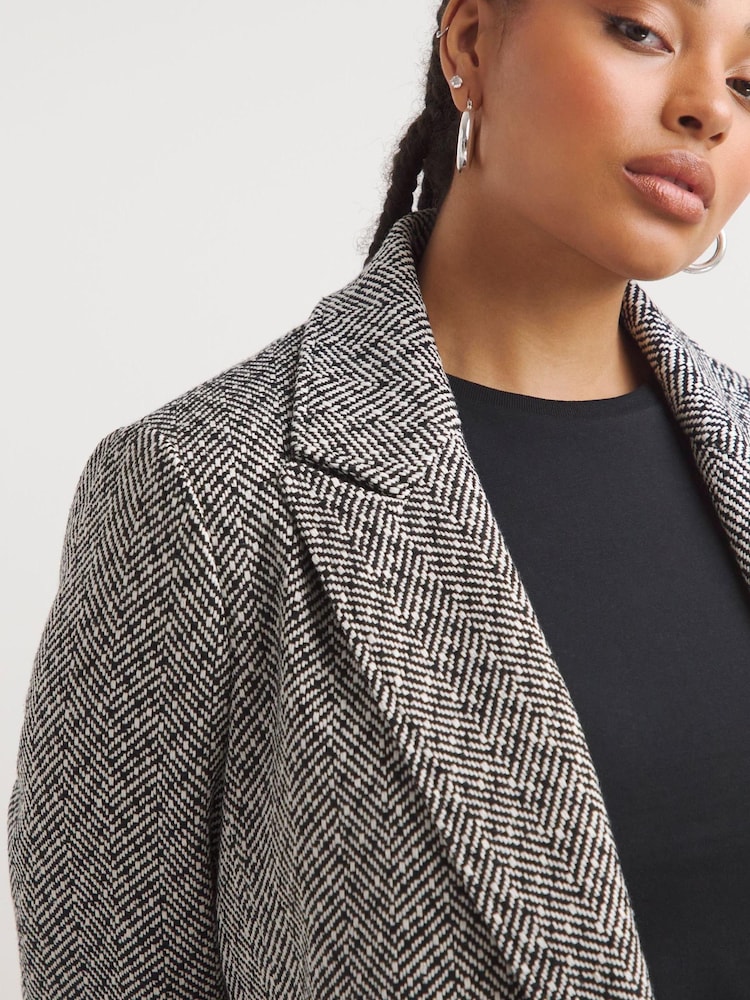 Simply Be Grey Salt and Pepper Slim Column Coat - Image 4 of 4