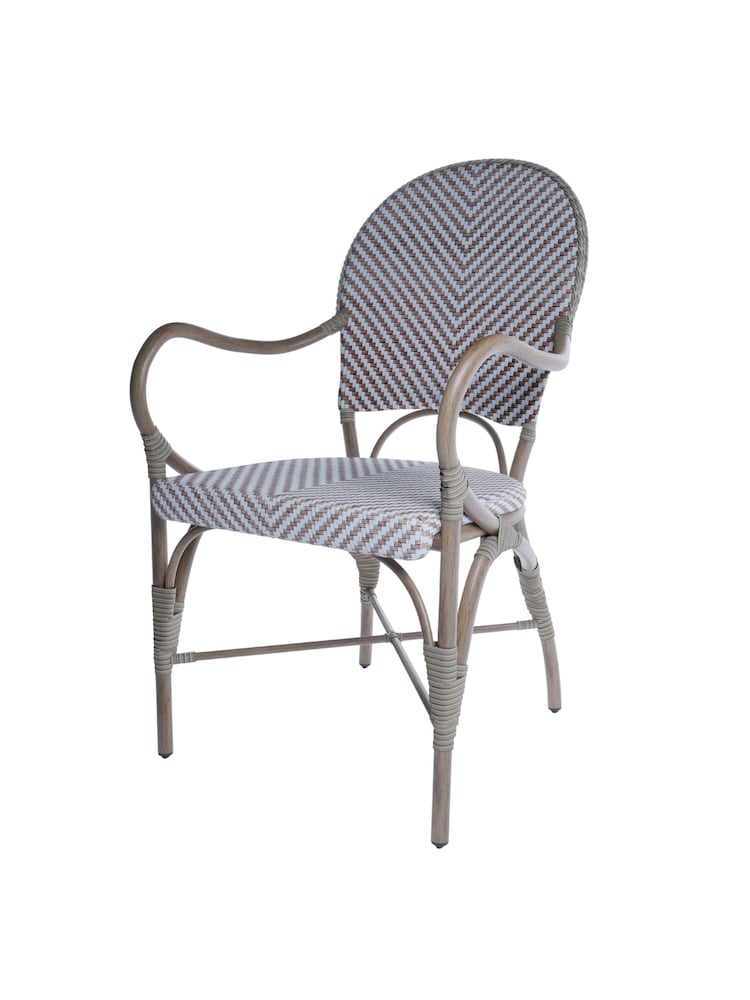 Laura Ashley Natural Riviera French Bistro Hand Woven Garden Dining Chair - Image 3 of 3