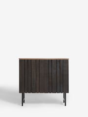 French Connection Brown Slatted Mango Wood And Concrete Effect Top Sedona Small Sideboard - Image 3 of 7