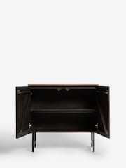 French Connection Brown Slatted Mango Wood And Concrete Effect Top Sedona Small Sideboard - Image 4 of 7