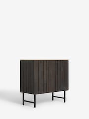 French Connection Brown Slatted Mango Wood And Concrete Effect Top Sedona Small Sideboard - Image 5 of 7