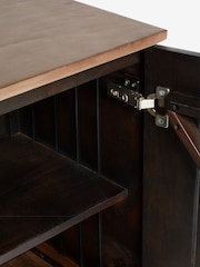 French Connection Brown Slatted Mango Wood And Concrete Effect Top Sedona Small Sideboard - Image 7 of 7