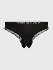 Tommy Hilfiger Black Tonal Logo Lace Thong - Image 4 of 4