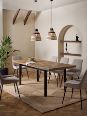 Dark Natural Bronx Luxe Chevron 6 to 8 Extending Dining Table - Image 1 of 9