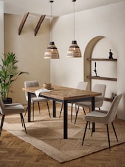 Dark Natural Bronx Luxe Chevron 6 to 8 Extending Dining Table - Image 2 of 9
