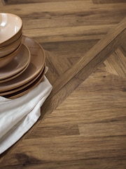 Dark Natural Bronx Luxe Chevron 6 to 8 Extending Dining Table - Image 3 of 9