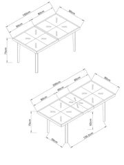 Dark Natural Bronx Luxe Chevron 6 to 8 Extending Dining Table - Image 4 of 9