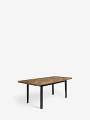 Dark Natural Bronx Luxe Chevron 6 to 8 Extending Dining Table - Image 6 of 9