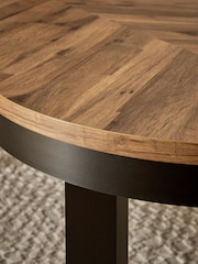 Dark Bronx Oak Effect 8 Seater Dining Table and Bench Set - Image 3 of 7