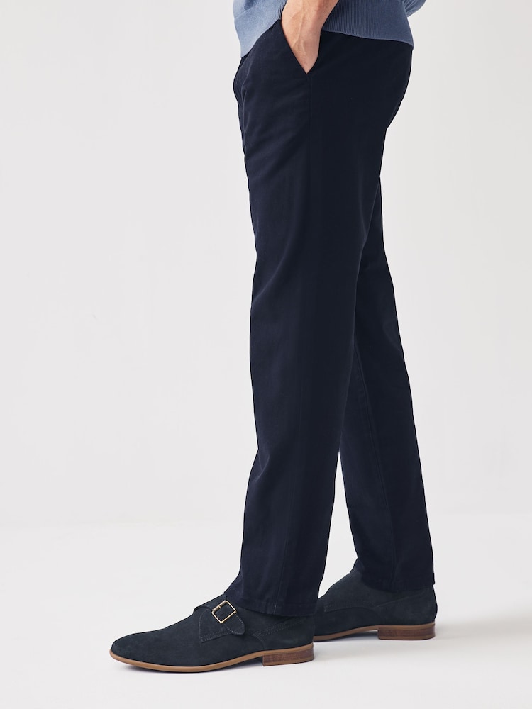 Navy Blue Leather Single Monk Shoes - Image 1 of 6
