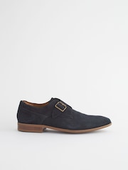 Navy Blue Leather Single Monk Shoes - Image 3 of 6