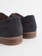 Navy Blue Leather Single Monk Shoes - Image 4 of 6