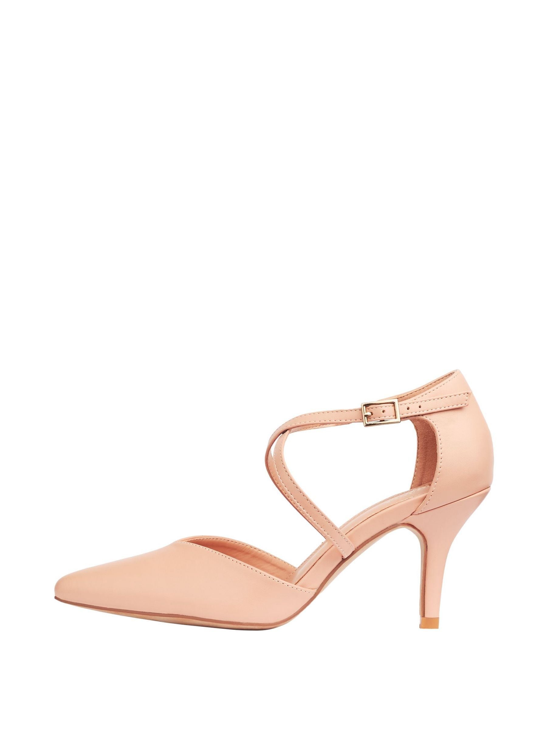 Nude court shoes with strap discount