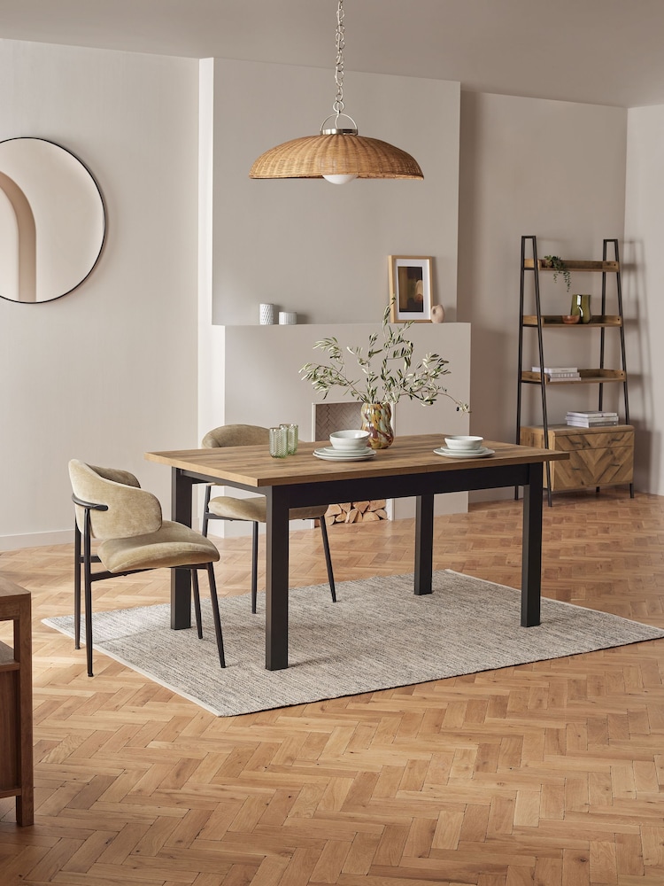 Dark Bronx Oak Effect Rectangle 6 to 8 Seater Extending Dining Table - Image 1 of 8