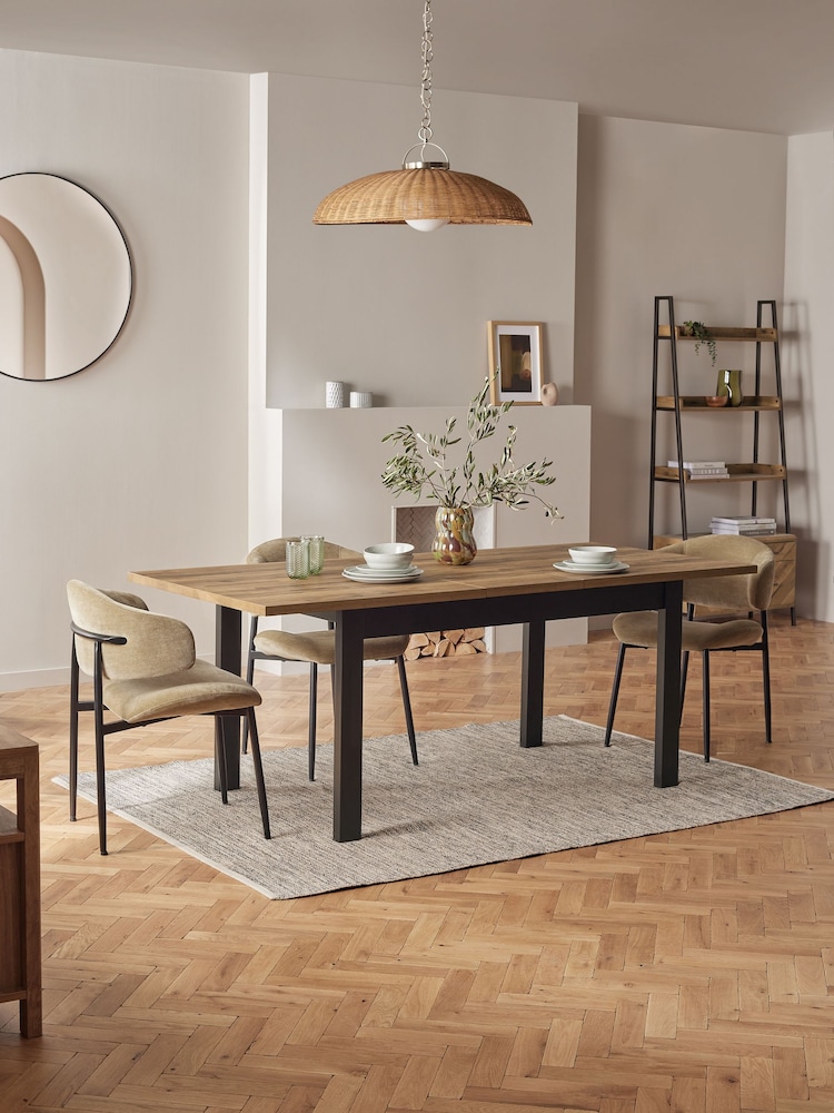Dark Bronx Oak Effect Rectangle 6 to 8 Seater Extending Dining Table - Image 2 of 8