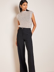 Noir - Pantalon large à dos élastique - Image 1 de 4