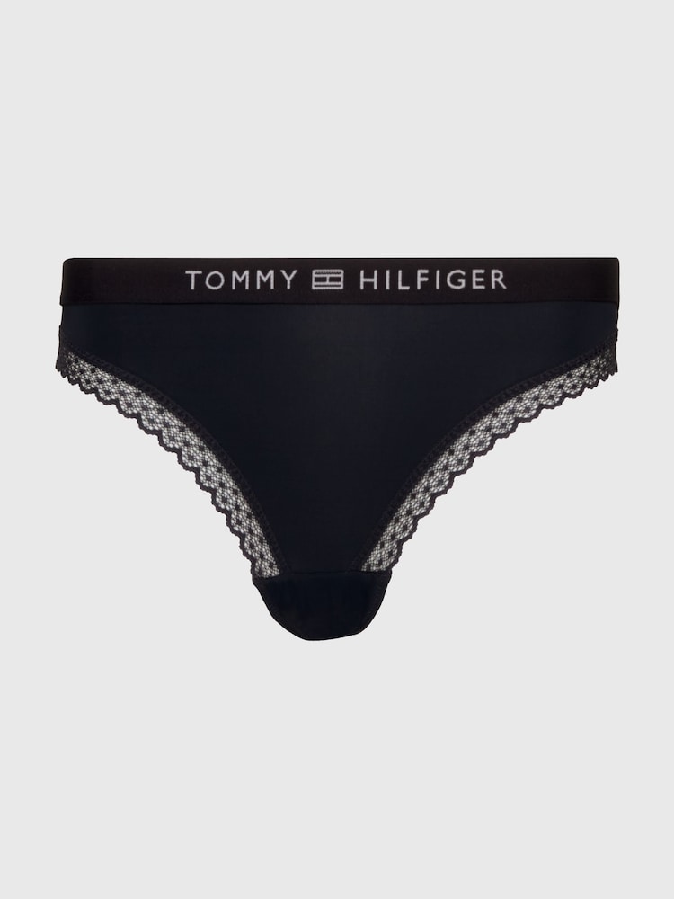 Tommy Hilfiger Blue Tonal Logo Lace Bikini Briefs - Image 4 of 4 Tommy Hilfiger Blue Tonal Logo Lace Bikini Briefs - Image 4 of 4
