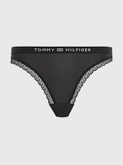 Tommy Hilfiger Black Tonal Logo Lace Bikini Briefs - Image 4 of 4