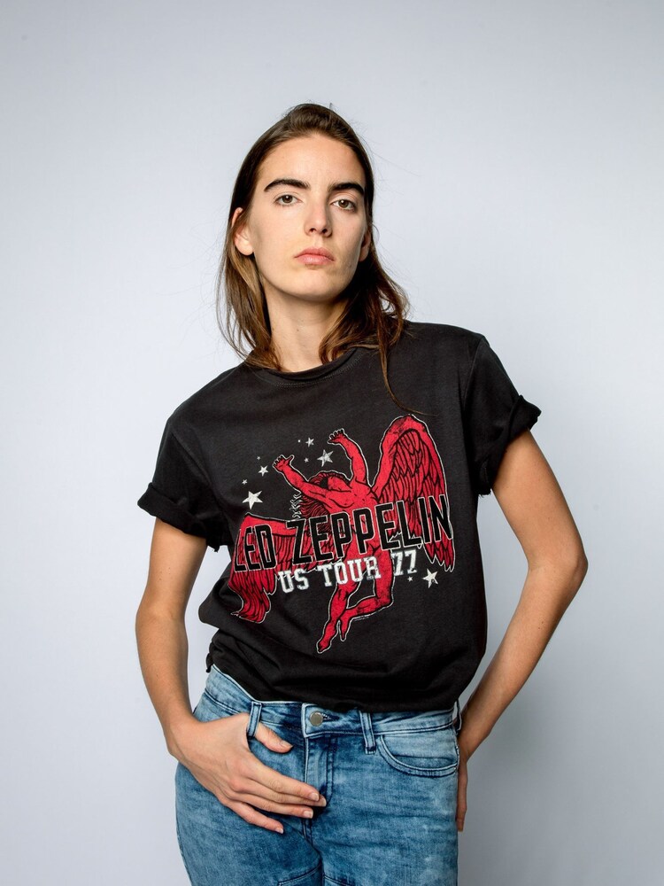 Amplified Green 100% Cotton Led Zeppelin US Tour 77 T-Shirt - Image 1 of 2