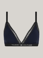 Tommy Hilfiger Tonal Logo Lace Unlined Triangle Bralette - Изображение 4 из 9