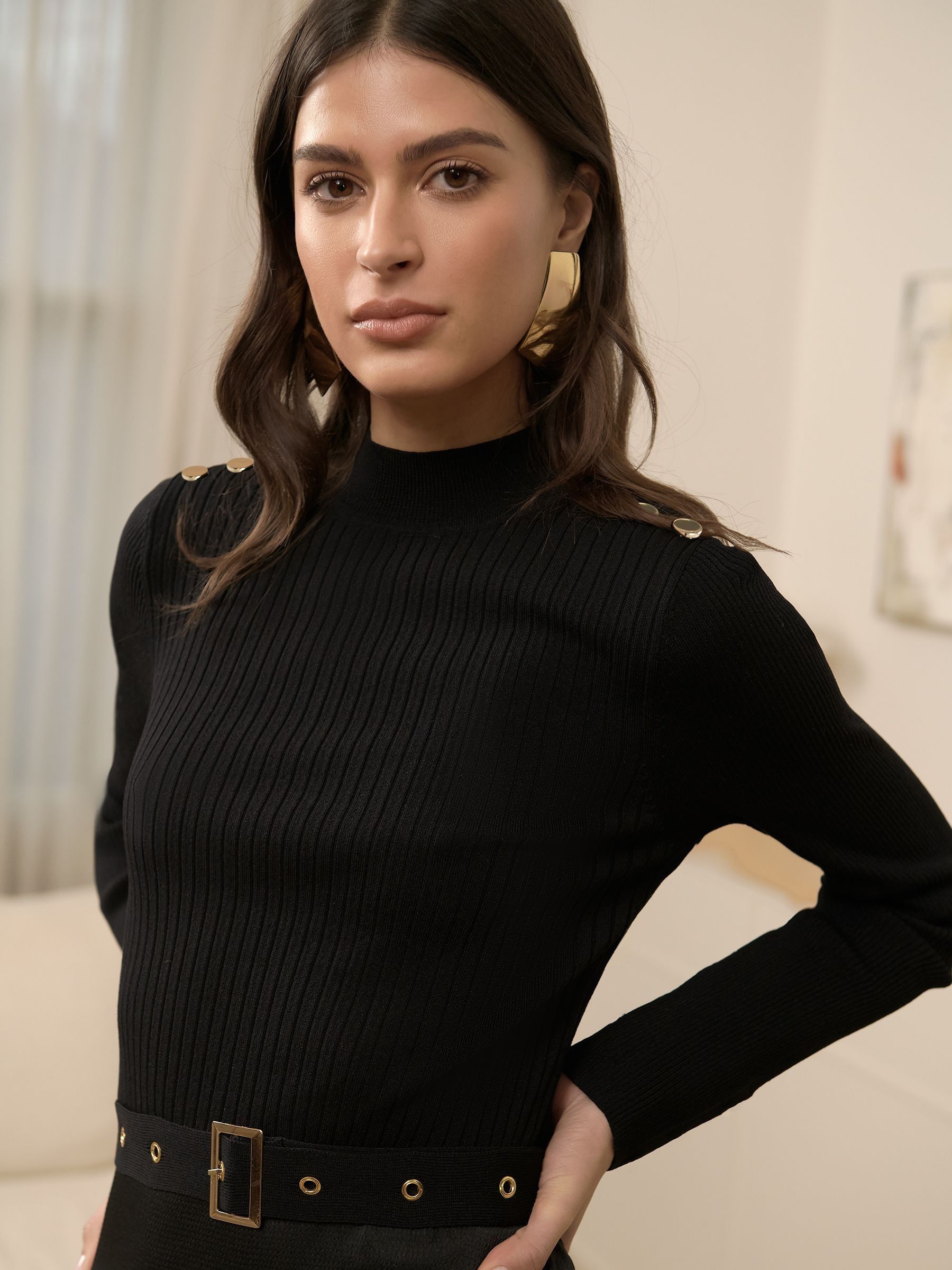 black boning detail knit top | MUGLER Official Website – Mugler