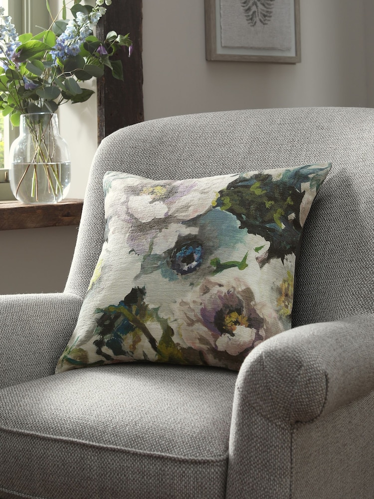 Mauve Purple 50 x 50cm Modern Peony Printed Cushion - Image 1 of 6 Mauve Purple 50 x 50cm Modern Peony Printed Cushion - Image 1 of 6