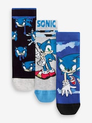 Sonic Gaming License Cotton Rich Socks 3 Pack - Image 1 of 5