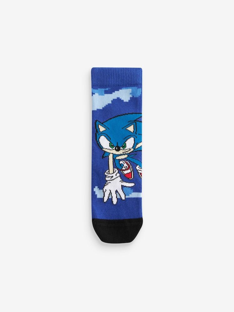 Sonic Gaming License Cotton Rich Socks 3 Pack - Image 2 of 5