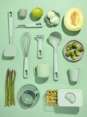 eKu Set of 9 Green Kitchen Utensils - Image 3 of 5